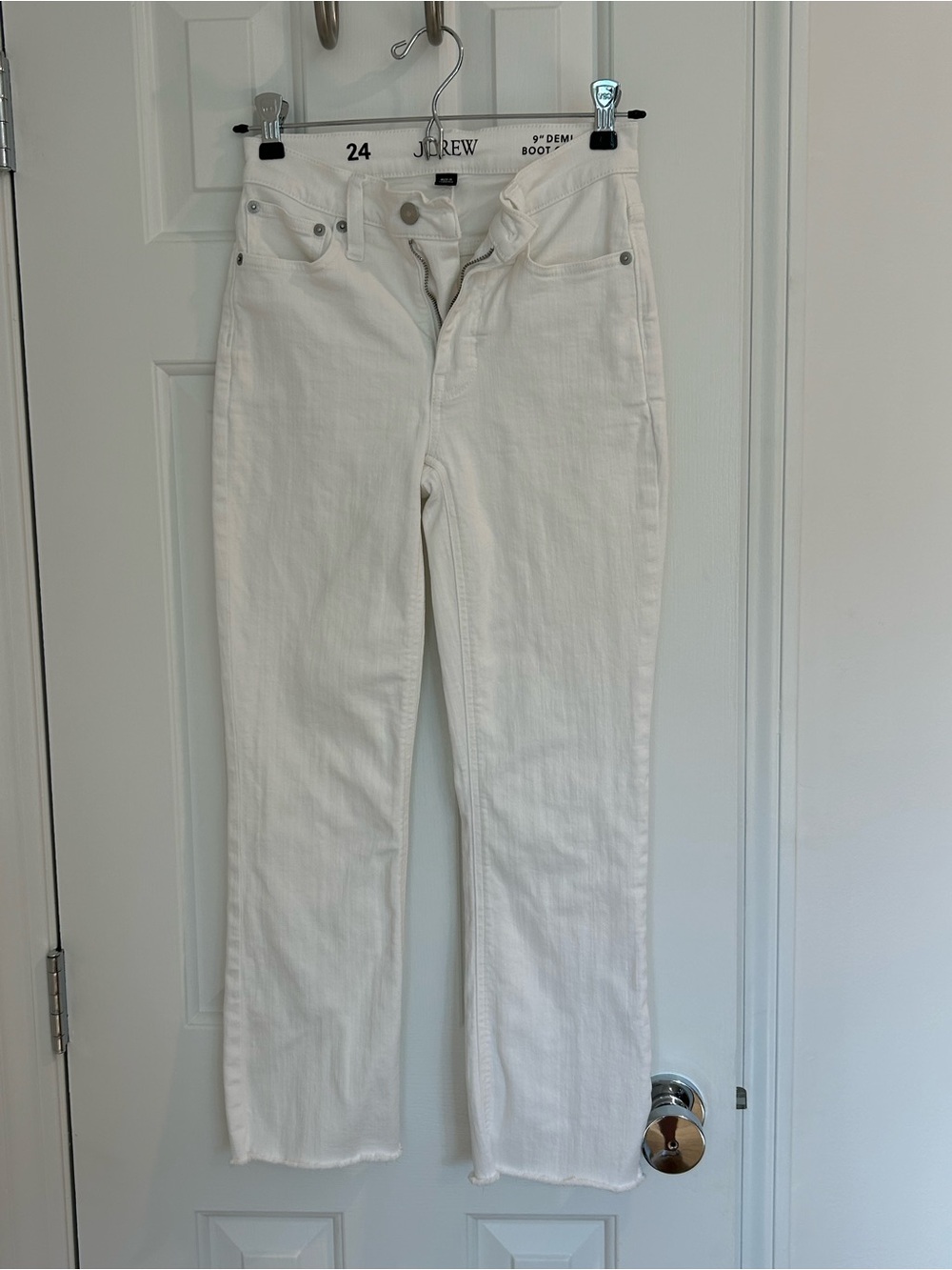 J.Crew White 9” Demi Boot Crop Jeans Size 24